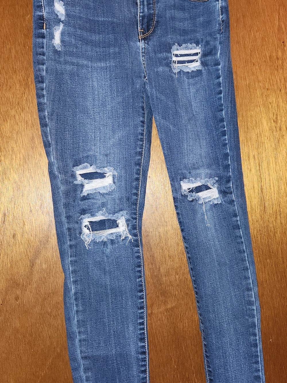 Wax Jean Distressed Skinny Jeans - Blue